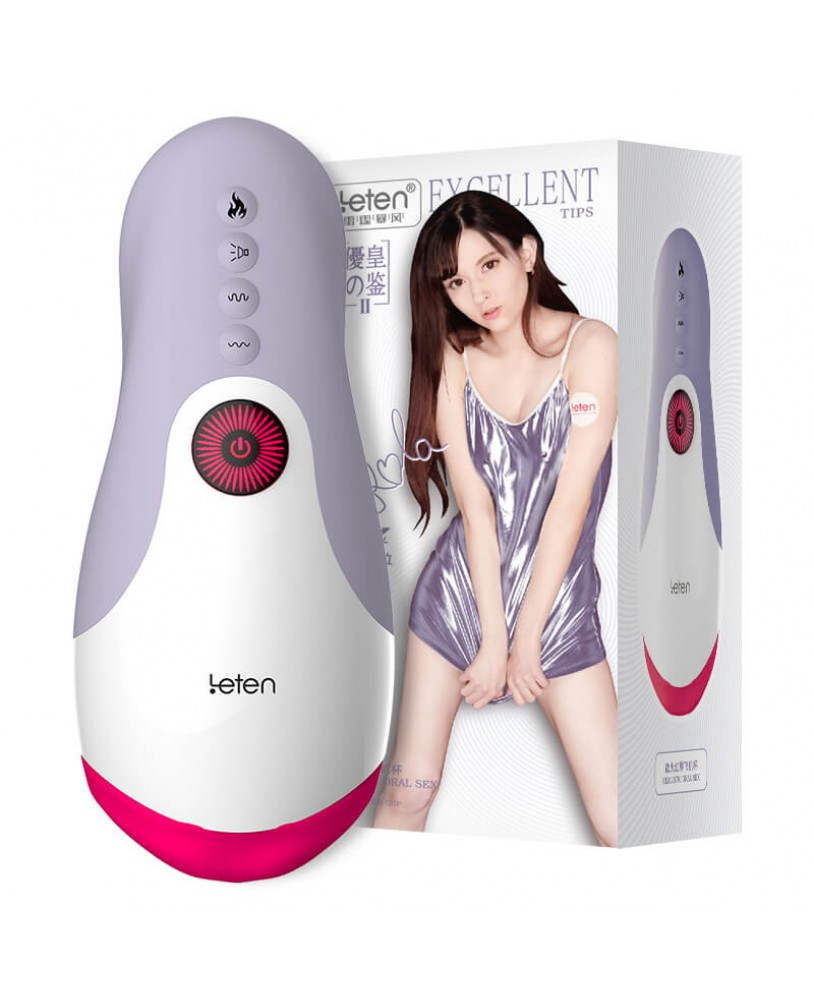 HK LETEN AV Idol Rola Misaki Product Endorser Electrical Moaning  Interactive Heating Masturbator (Chargeable - Purple)