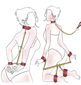 MizzZee - Adjustable Leg Bondage Bar SM Toy (Gold)