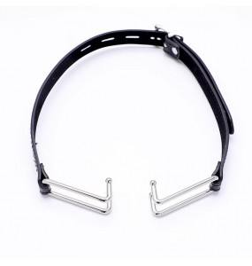 MizzZee - Leather Mouth Hook BDSM (Black)