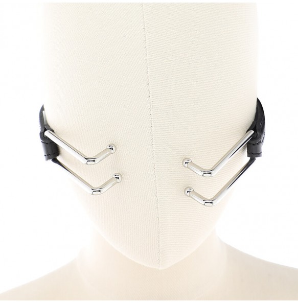 MizzZee - Leather Mouth Hook BDSM (Black)