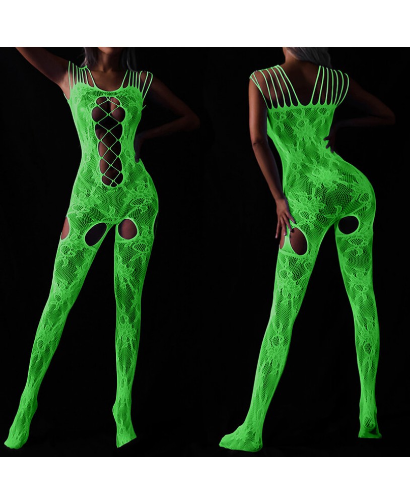 FEE ET MOI - Glow In The Dark Fishnet Bodystocking Dress (7481)